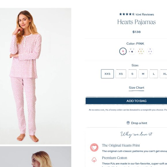 Roller Rabbit 100% Cotton Henley Pajamas NWT MSRP $138 NWT Size Small - Picture 3 of 5